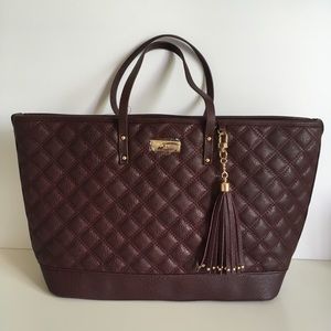 BCBG Quilted Burgundy/Wine Tote Shoulder Bag NWT